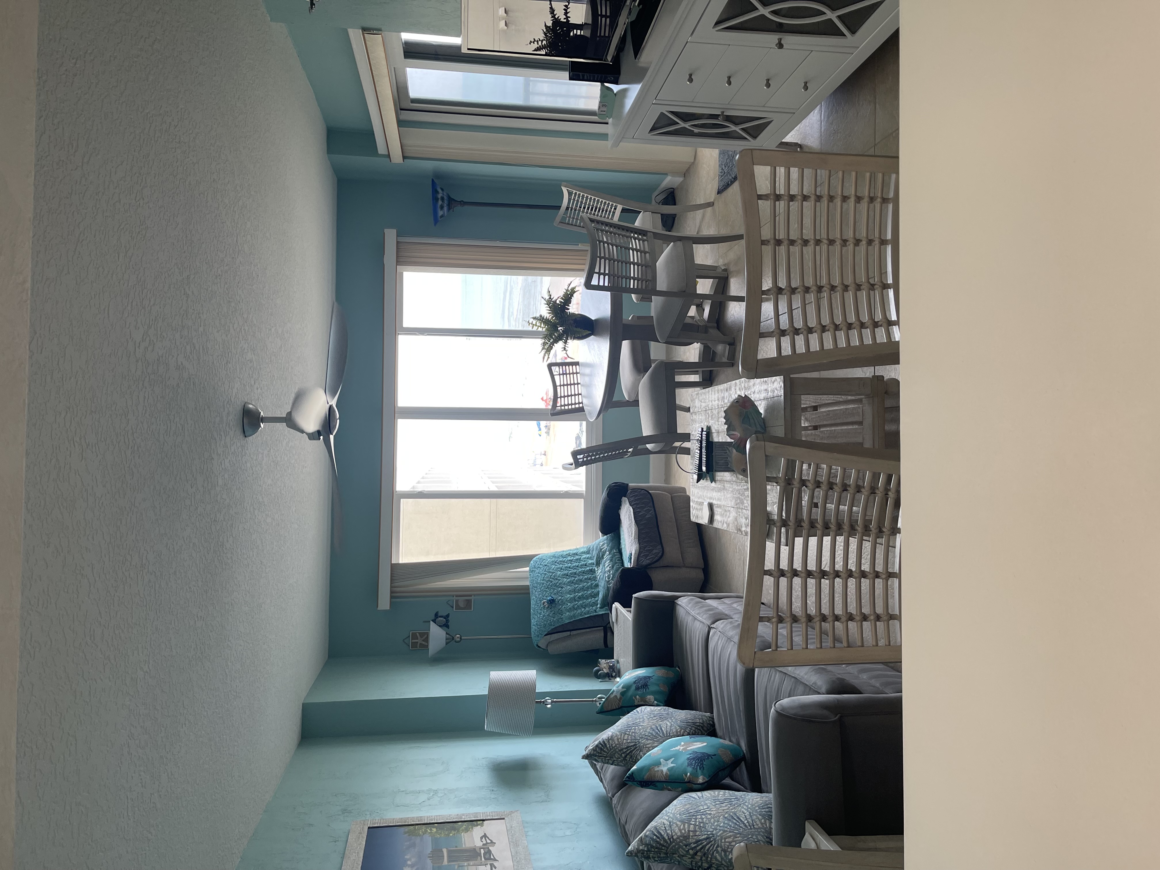 Bright living room after professional cleaning